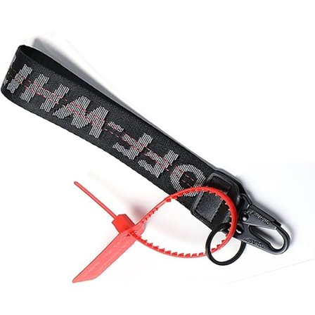 Klassisk nyckelring, snoddnyckelring, vit armband-nyckelring, kan hänga nycklar, plånböcker, jeansdekoration, svart