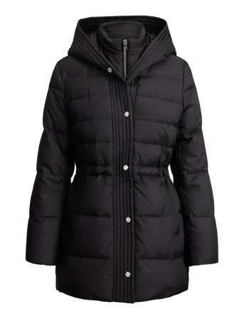 Hooded Quilted Vestee Down Coat Black Lauren Ralph Lauren