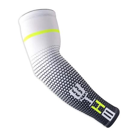 Galaxy 1 UV-skyddande kompressionsärmar, för löpning, cykling, basket, golf, utomhus (XL Vit) xl