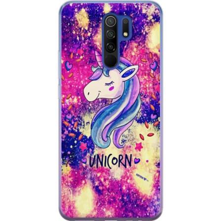 Xiaomi Redmi 9 Gennemsigtig cover Enhjørning