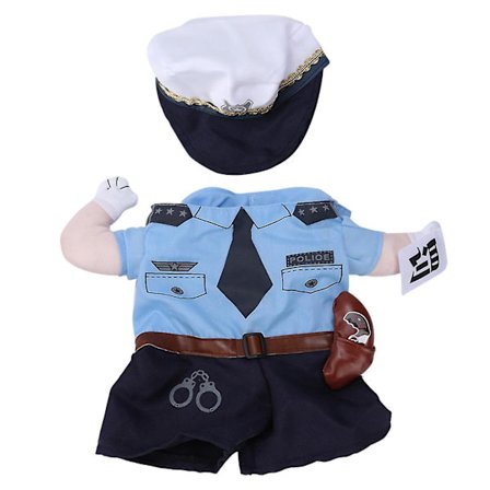 Sød straf politi oprejst kostume til katte hunde (M), polyester Halloween tøj