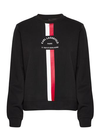 Rsg Double Jersey Sweatshirt Sweatshirt Trøje Sort Karl Lagerfeld