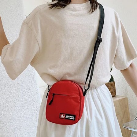 Mobil lerretsveske Crossbody dameveske RØD