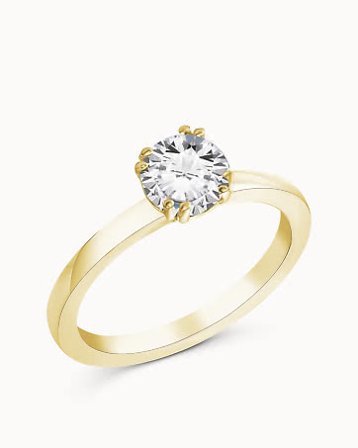 Solitaire Ring Alice 18K Geelgoud Natuurlijke Diamant 0.3 Karaat - Verlovingsringen & Trouwringen van Vanbruun