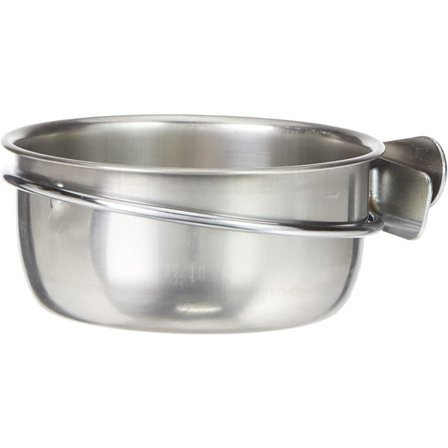 Skål med 2 rostfria skruvar för fåglar Diameter 12 * djup 5 cm