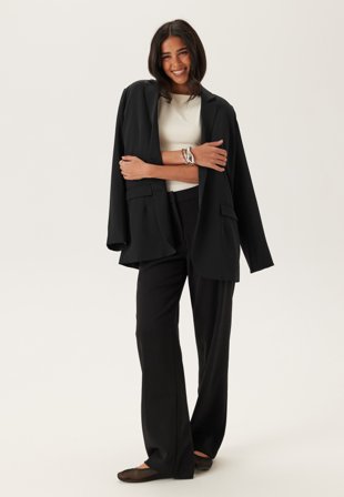 Bubbleroom - Straight High Waist Suit Trousers - Kläder