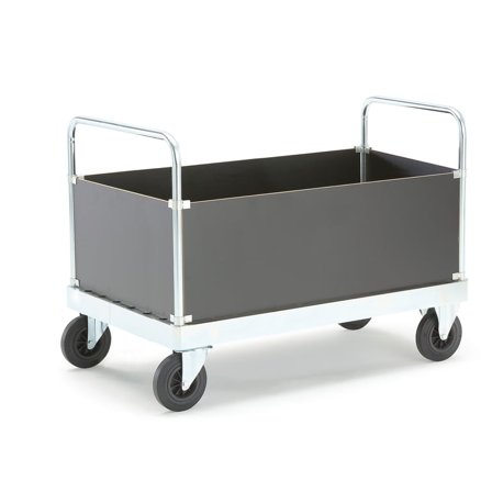 Lådvagn, 1200x800x960 mm, elförzinkad ram, MDF-skivor, utan broms