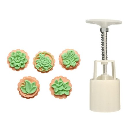 4-stil Månekageform Blomma Midhösten Månekageform Sæt presset kage null - C