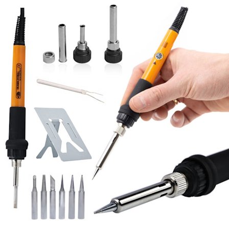 Tarkkuusjuotin OP60W PE2 10-in-1 – 60W | Lämpötilansäätö | 6 Kärkeä | Teline