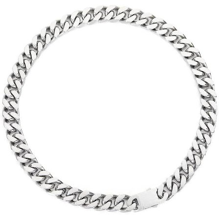 12mm Kubansk Kedja För Män Kvinnor 316l Rostfritt Stål Pojkar Hiphop Silver Choker Halsband 16/18/20/22/24/26 Tum