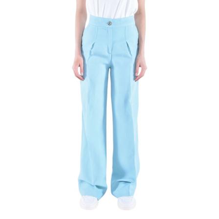 Pinko, Wide Trousers Blauw, Dames, Maat:XS,linnen
