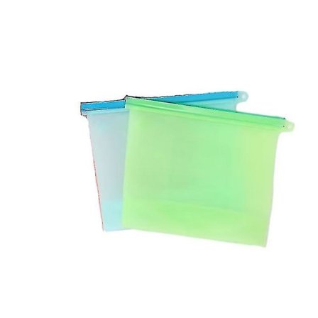 Gjenbrukbare silikonposer for matoppbevaring, lufttett forsegling, laget av silikon, sous vide-poser, gjenbrukbare, lekkasjesikre 2 stk - flerfarget