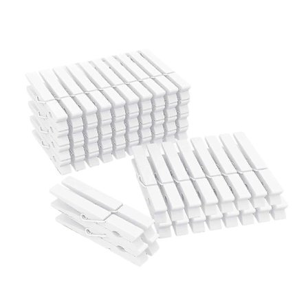 50 stk Træ Klemmer Fotoklemmer Stærkt Greb Kompakt Størrelse Bærbare Kraftige Håndværkskunst Billedklemmer Farverige Klemmer Hvid