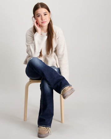 Gina Tricot Young Y knitted peplum sweater Beige Tröjor Tjej - Kids Brand Store