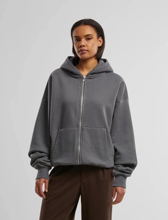 Prohibited Oversized Zip-Hoodie - Grey - M