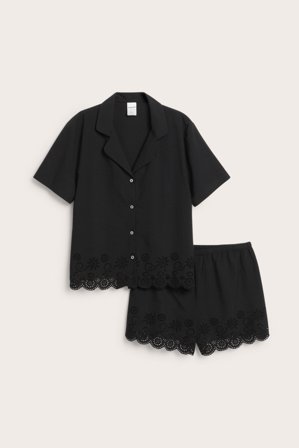 Kappahl | Piżama z haftem | Czarne