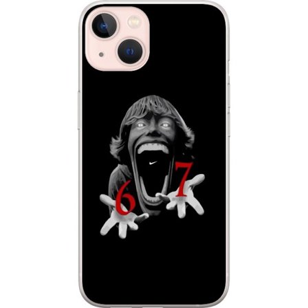 Kompatibelt Mobildeksel til Apple Apple iPhone 13 67 meme skrekk ansikt svart rød skrekkdesign seks sju meme viralt trender ikonisk utseende