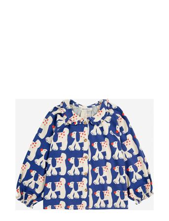 Fairy Dog All Over Ranglan Sleeve Woven Blouse Bobo Choses Blue