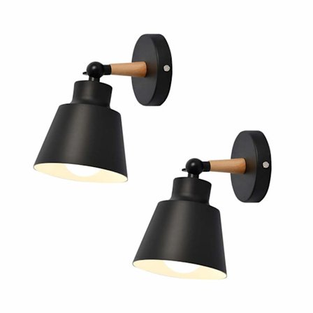 2 kpl Seinävalaisimet Musta Valaisimet Pohjoismainen Seinävalaisin Kupari Lampunpidike Käytävävalo Käytävävalaisin Yövalaisin Lukuvalo E27 Hehkulamppu