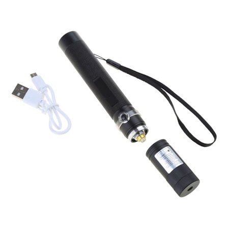 Grønn laserpeker høyeffekts presentasjonsprojektorpenn USB oppladbar håndholdt lommelykt for utendørs arbeid og camping