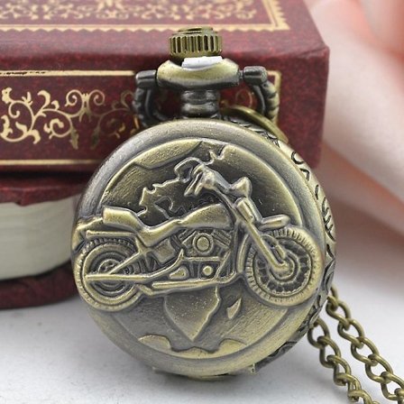 Vintage Fickur Herr Unisex Analog Kvarts Klocka med Halsbandskedja