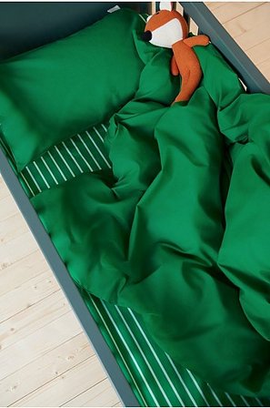 Jotex - Mini Sengesæt Krybbe Smaragdgrøn - ZACK - Køb Sengetøj til børn hos Jotex