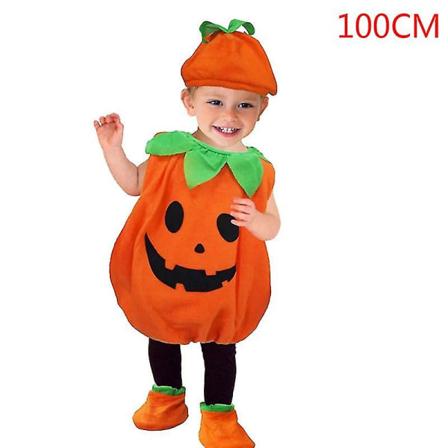 1 sett Halloween kostyme Baby Pumpkin Romper Bodysuit M/lue Sko Jumpsuit Antrekk 100CM