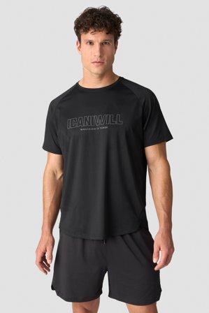 ICANIWILL - Stride Raglan Print T-shirt Men Black - Herre - ICIW