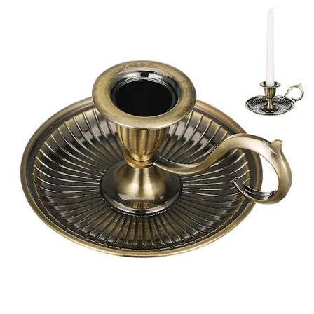 Retro Metall Lysestake Vintage Lysestake Bordlysestake med Håndtak