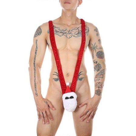 Jule Jockstrap for Menn Julenissen Mankini Stringtruser Leotard Sexy Undertøy Truser Bodysuit