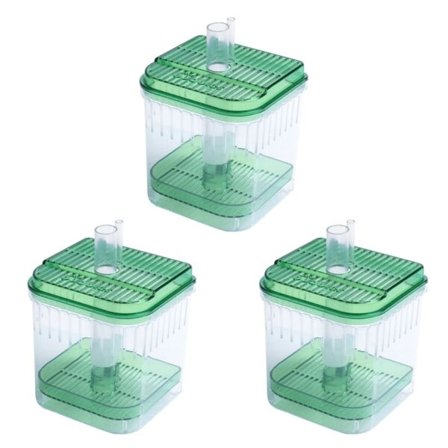 3 Plast Firkant Fisk Kank Akvarium Filter Bund Kasse Transparent