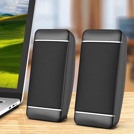 Små bärbara högtalare för bärbara datorer, trådbunden USB-strömförsörjning, 2.0 Mini bärbar högtalare