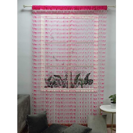 Akryl pärldörrgardin - rosröd, 100 x 195 cm, dekorativ