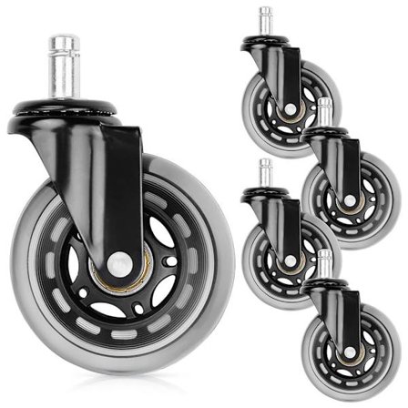 5x Silikonikumiset Kääntyvät Toimistotuolin Pyörät 11mm_MGF