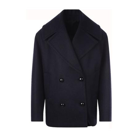 Alaïa Double-Breasted Coats Blå, Dame Uldfrakker