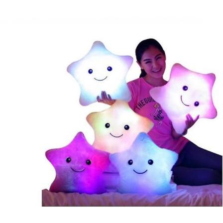 Plysch Led Toy Present Stjärnkudde Glödande Sak Leksak Ljus Barn Födelsedag Jul WHIRT