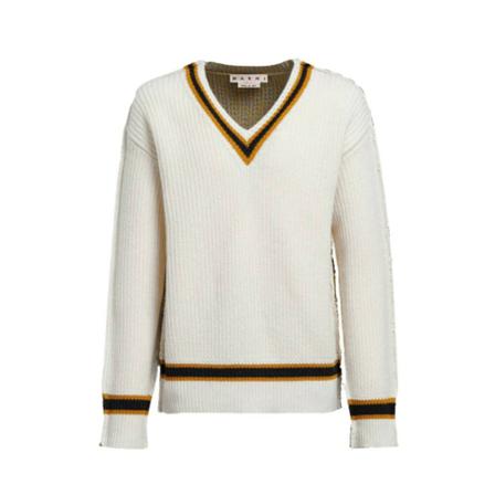 Marni V-neck Stickat beige, Herr Stickade tröjor, Herr, Storlek: L