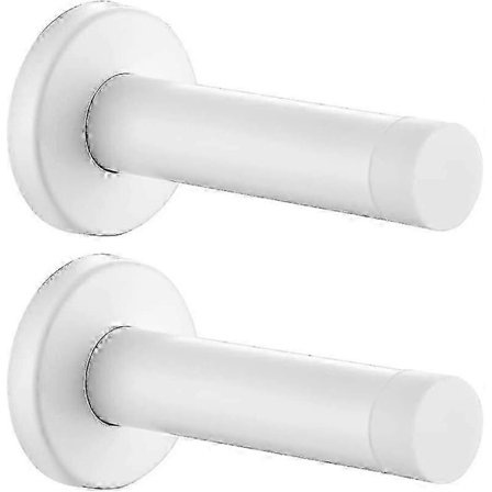 Vit Dörrstopp, 2-pack 304 Rostfritt Stål Förtjockad 1mm Ljudisolerad Dörrstopp Bumper Med Väggskydd, Dsb5-wh-p2