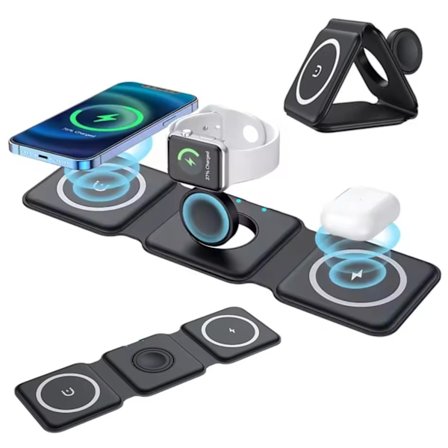 Taitettava langaton mobiililaturi 3-in-1 Magsafe Black