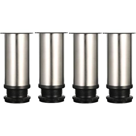 4 Justerbara Ben 120mm Höjd Tjockare Skåp Ben Bordsben Möbel Ben, Borstat Rostfritt Stål, Justerbar Höjd 0-15mm Kommer Med Rostfritt S