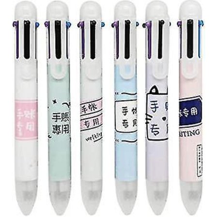 6-in-1 Vetoava Rullallinen Monivärinen Kynä 6-värinen Kuulakärkikynä