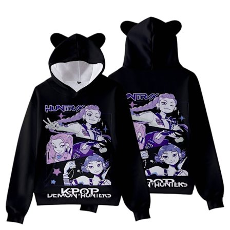 KPop Dæmonjagt Pige Gruppe Katteøre Hættetrøje til Børn, Casual Pullover - Style 10 - 140CM