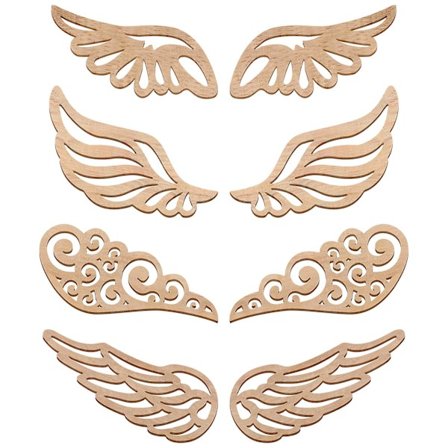 80 stk. Englevinger Trævinger Udhulede Træchips Kreative Diy Tilbehør Til Håndværk