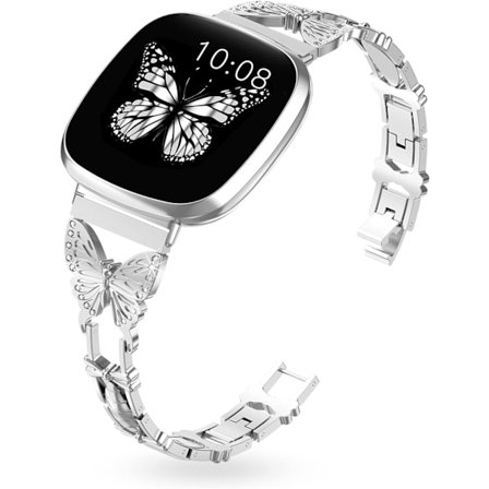 Metallarmband Kompatibelt med Fitbit Versa 3/Sense - Sött fjärilssmyckesarmband
