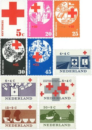 Holland 1963+1972 - NVPH 795-799+1015-1019 - Postfrisk