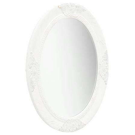 Vidaxl Väggspegel Barockstil 50x70 Cm Vit Vit