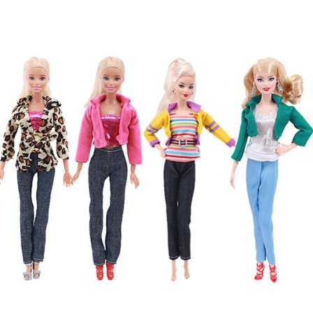 4 stk. 26-30 cm dukketilbehør tøj Langærmet dukketøj