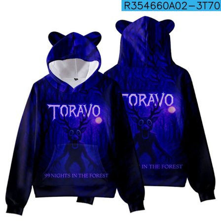 99 Nights in the Forest Kissankorvat Huppari | Söpö Painettu Collegepaita Lapsille & Aikuisille | Peliaiheinen Vaatetus *Malli D*2XL Malli D 2XL