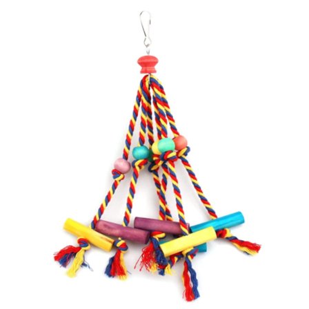 Farverigt Papegøje Tygelegetøj Unikt Papegøje Hænge Legetøj til Finker Undulater Araer