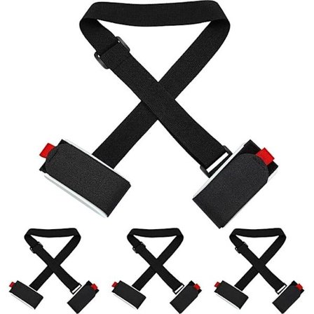 4-delt sett med skistropper/skifikseringer med justerbare sledestropper